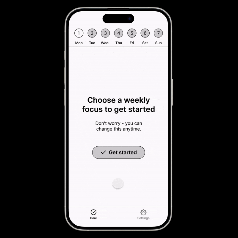 Low-fidelity wireframe of the app